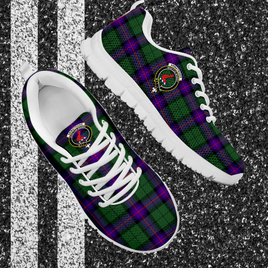 Armstrong Modern Tartan Sneakers with Family Crest - Tartan Vibes Clothing