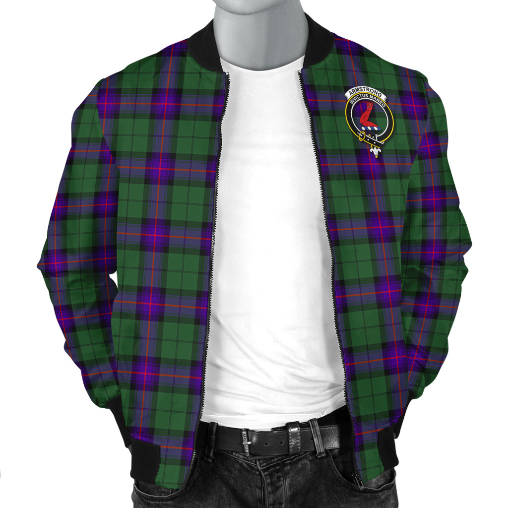 Armstrong Modern Tartan Bomber Jacket with Family Crest - Tartanvibesclothing