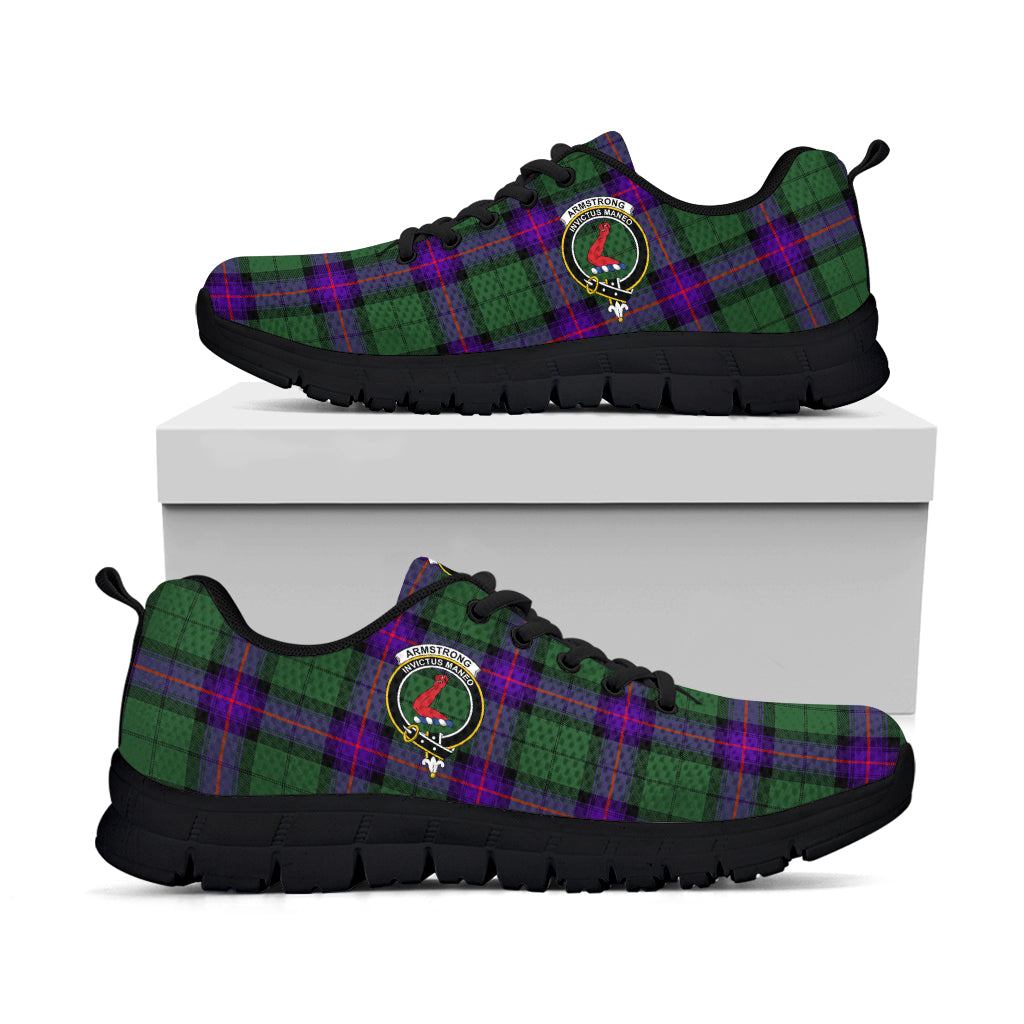 Armstrong Modern Tartan Sneakers with Family Crest - Tartan Vibes Clothing