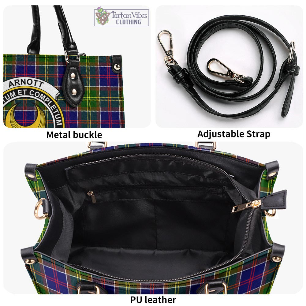 Arnott Tartan Luxury Leather Handbags with Family Crest - Tartan Vibes Clothing