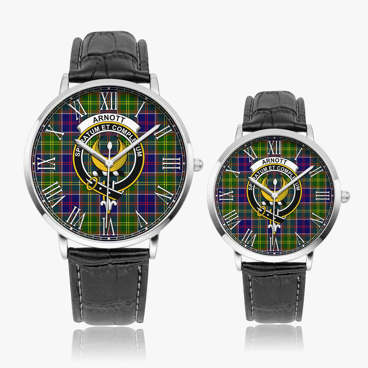 Arnott Tartan Family Crest Leather Strap Quartz Watch - Tartan Vibes Clothing