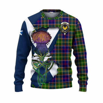 Arnott Tartan Family Crest Knitted Sweater Scottish Thistle Celtic Inspired Unisex - Tartan Vibes Clothing