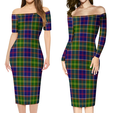 Arnott Tartan Off Shoulder Lady Dress Women's Dress - Tartan Vibes Clothing