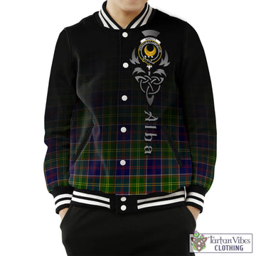 Arnott Tartan Baseball Jacket Featuring Alba Gu Brath Family Crest Celtic Inspired