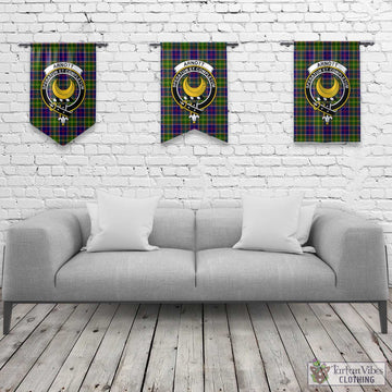 Arnott Tartan Gonfalon, Tartan Banner with Family Crest