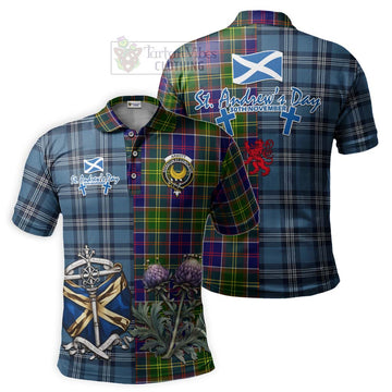 Arnott Tartan Polo Shirt Happy St. Andrew's Day Half Tartan Style Kid - Tartan Vibes Clothing