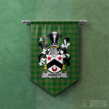 Arnott Irish Clan Tartan Gonfalon, Tartan Banner with Coat of Arms Chevron - Tartan Vibes Clothing