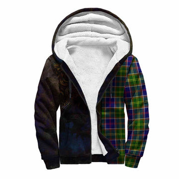 Arnott Tartan Family Crest Sherpa Hoodie Alba Gu Brath Be Brave Lion Ancient Style Unisex S - Tartan Vibes Clothing