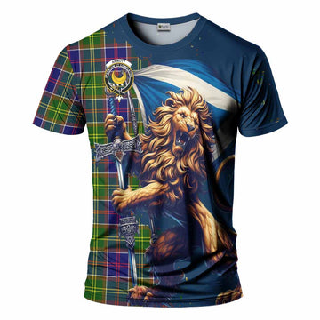 Arnott Tartan Family Crest T-Shirt with Scottish Majestic Lion