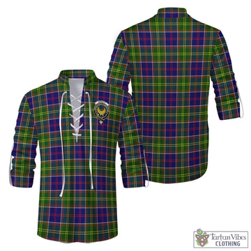 Arnott Tartan Men's Scottish Traditional Jacobite Ghillie Kilt Shirt with Family Crest Men - Tartan Vibes Clothing