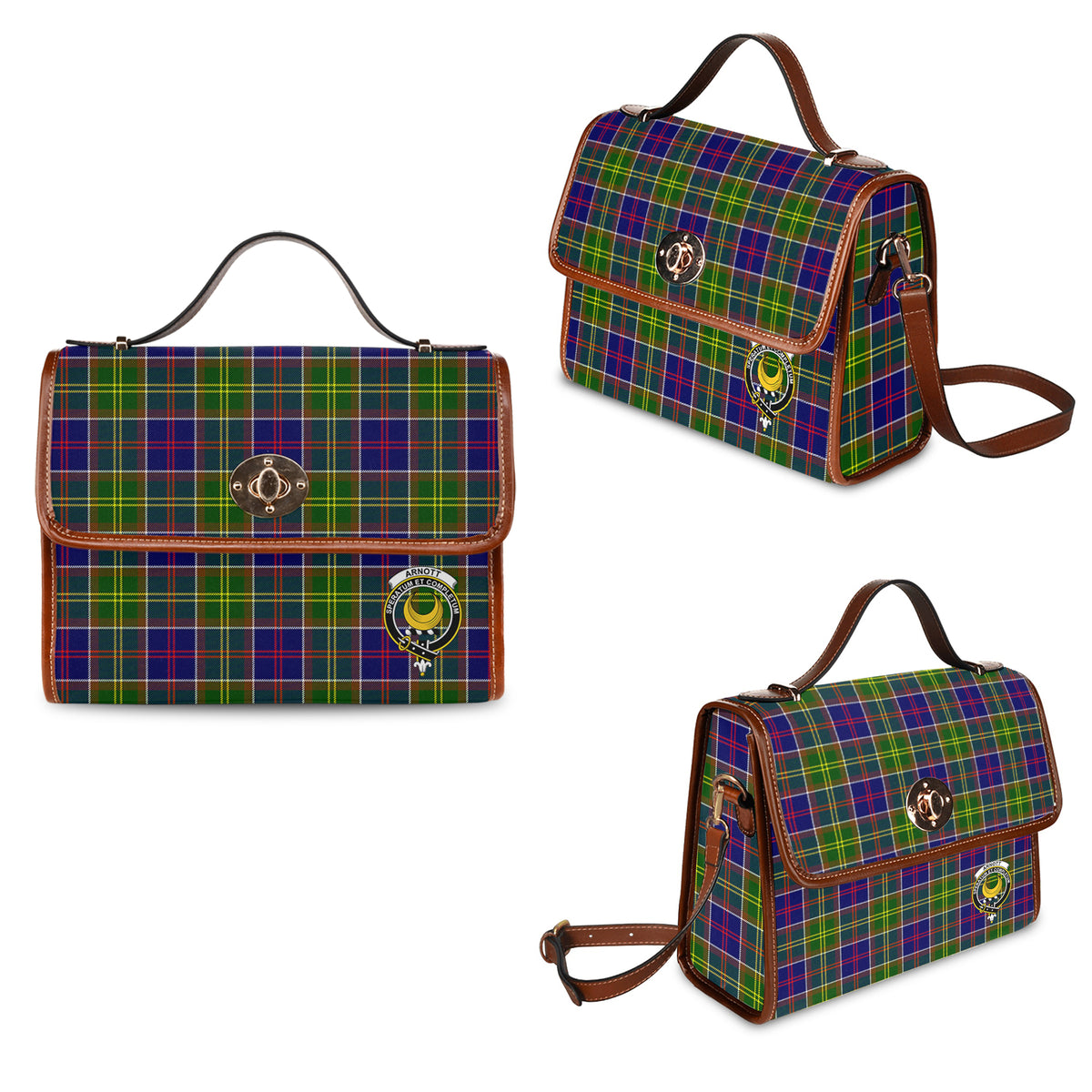 Arnott Tartan Waterproof Canvas Bag with Family Crest One Size 10.5*20*27cm - Tartan Vibes Clothing