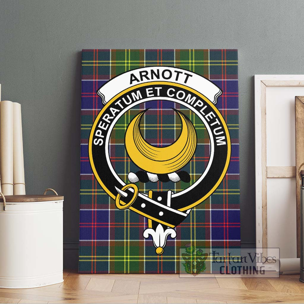 Arnott Tartan Canvas Print Wall Art with Family Crest Without Frame - Tartan Vibes Clothing