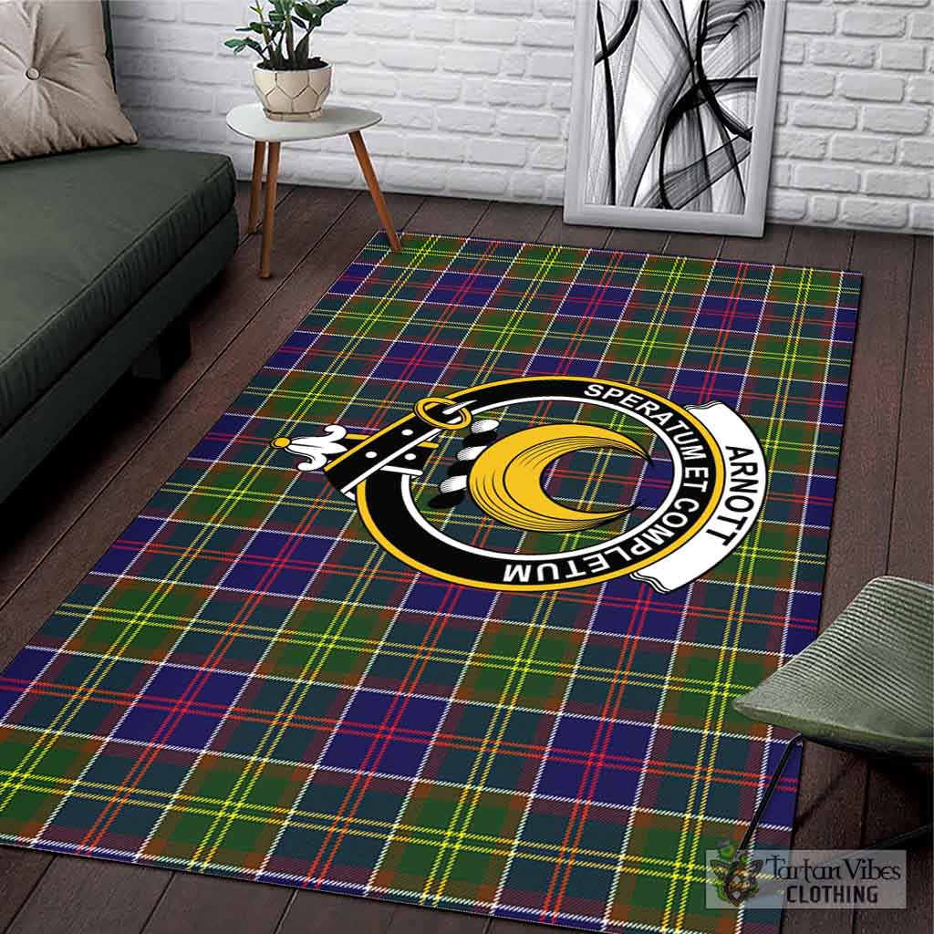 Tartan Vibes Clothing Arnott Tartan Area Rug with Family Crest