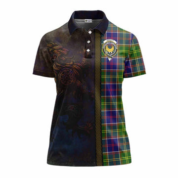 Arnott Tartan Family Crest Women's Polo Shirt Alba Gu Brath Be Brave Lion Ancient Style Women - Tartan Vibes Clothing
