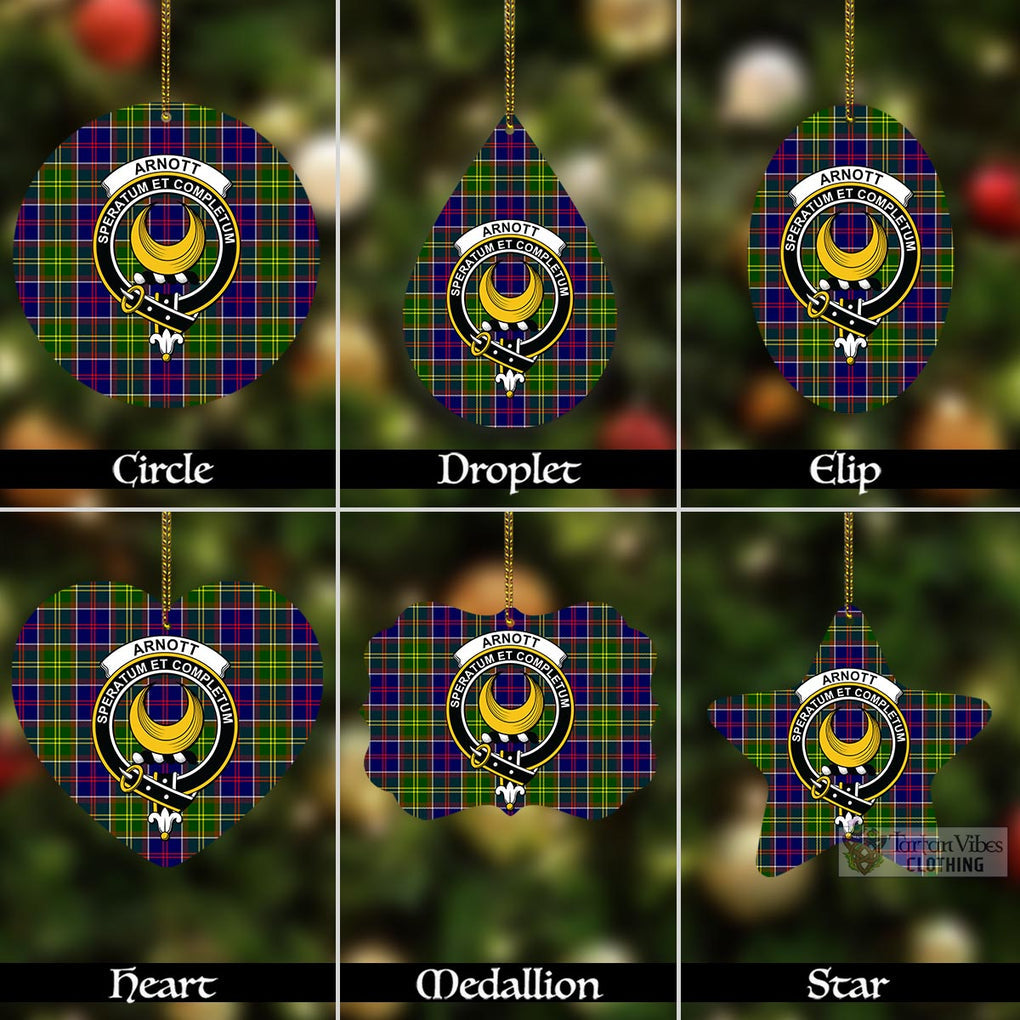 Tartan Vibes Clothing Arnott Tartan Christmas Aluminium Ornament with Family Crest