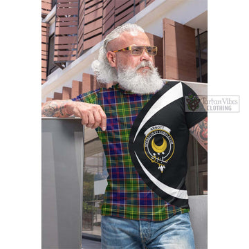 Arnott Tartan Cotton T-shirt with Family Crest Circle Style Men's Shirt - Tartan Vibes Clothing