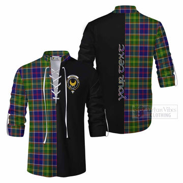 Arnott Tartan Ghillie Kilt Shirt with Family Crest and Half Of Me Style Men - Tartan Vibes Clothing