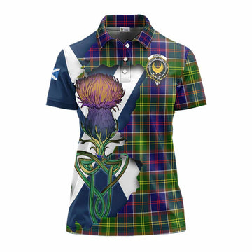 Arnott Tartan Family Crest Women's Polo Shirt Scottish Thistle Celtic Inspired Women - Tartan Vibes Clothing