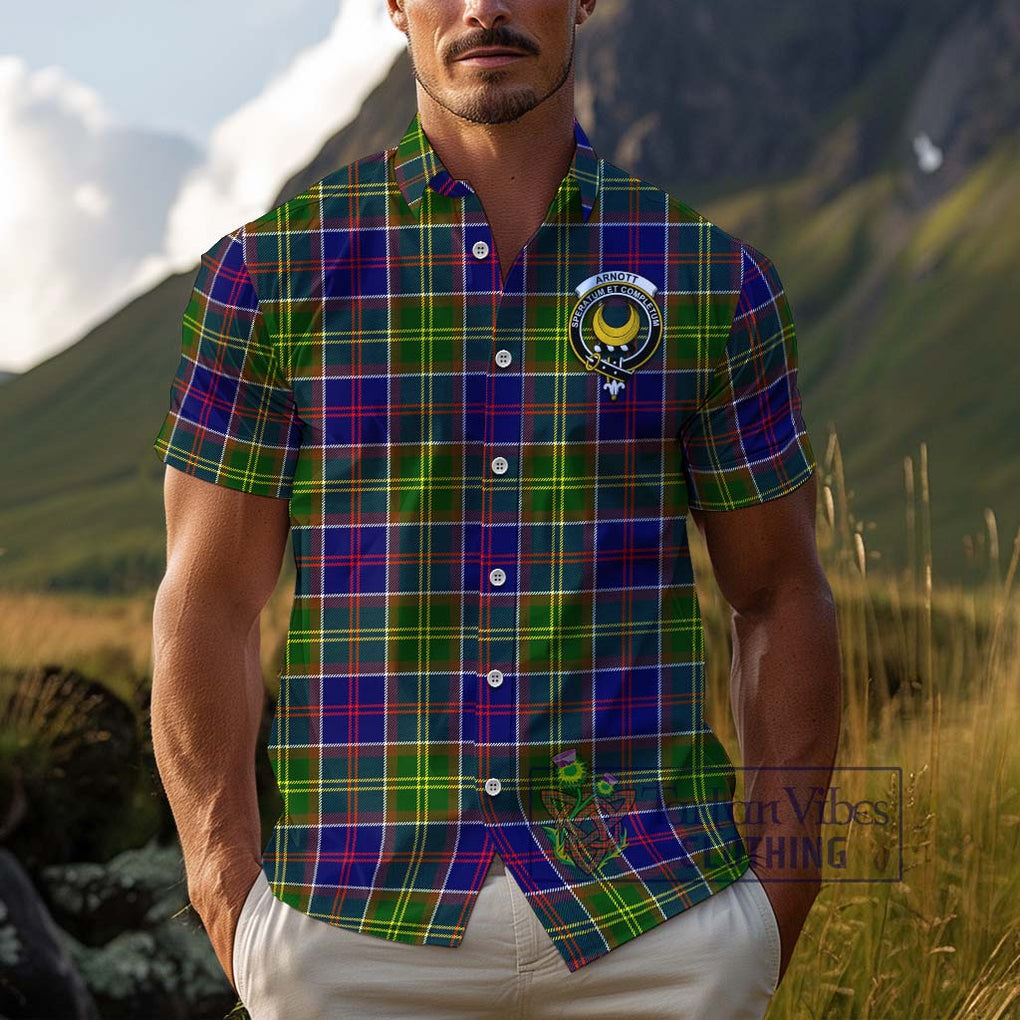 Arnott Tartan Cotton Hawaiian Shirt with Family Crest Adult - Tartan Vibes Clothing