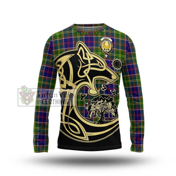 Arnott Tartan Long Sleeve T-Shirt with Family Crest Celtic Wolf Style Unisex - Tartan Vibes Clothing