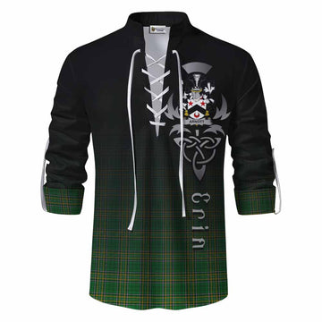 Arnott Irish Clan Ghillie Kilt Shirt with Coat of Arms Erin Go Bragh Celtic Inspired Men - Tartan Vibes Clothing