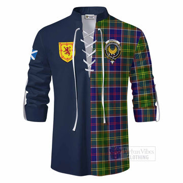 Arnott Tartan Ghillie Kilt Shirt Alba with Scottish Lion Royal Arm Half Style - Tartan Vibes Clothing