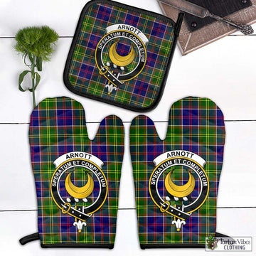 Arnott Tartan Combo Oven Mitt & Pot-Holder with Family Crest Black - Tartan Vibes Clothing