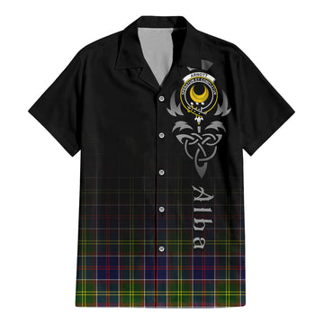 Arnott Tartan Short Sleeve Button Up Featuring Alba Gu Brath Family Crest Celtic Inspired