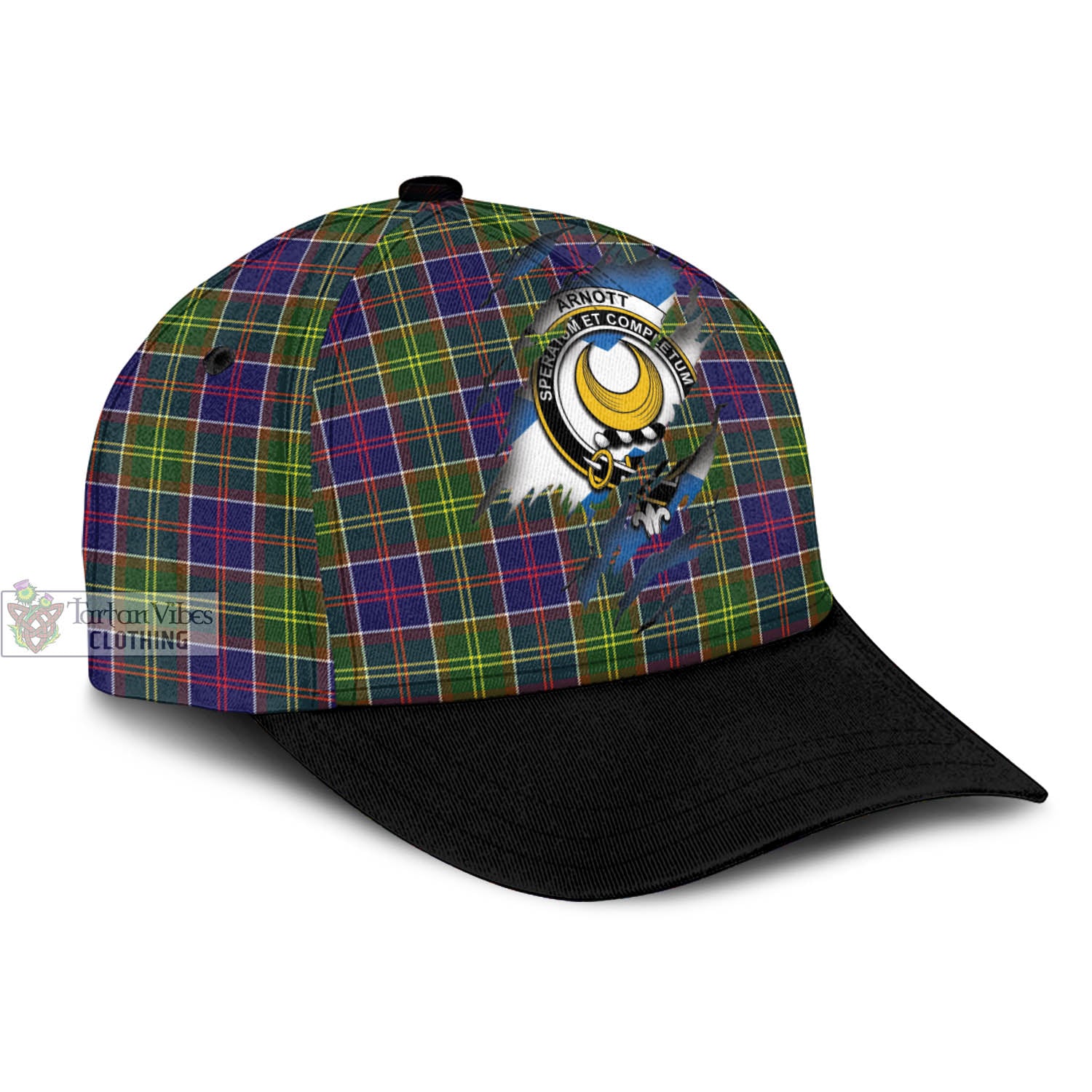 Tartan Vibes Clothing Arnott Tartan Classic Cap with Family Crest In Me Style