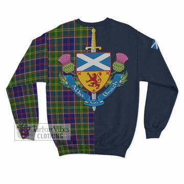 Arnott Tartan Sweatshirt Alba with Scottish Lion Royal Arm Half Style - Tartan Vibes Clothing
