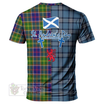 Arnott Tartan T-Shirt Happy St. Andrew's Day Half Tartan Style