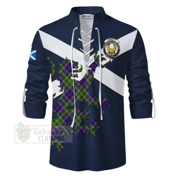 Arnott Tartan Lion Rampant Ghillie Kilt Shirt Proudly Display Your Heritage with Alba Gu Brath and Clan Name - Tartan Vibes Clothing
