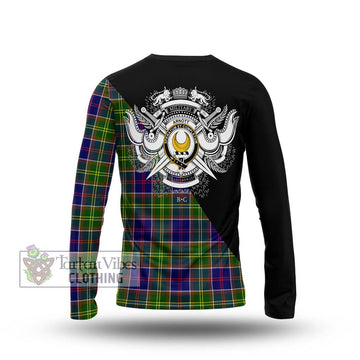 Arnott Tartan Long Sleeve T-Shirt with Family Crest and Military Logo Style - Tartan Vibes Clothing