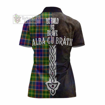 Arnott Tartan Family Crest Women's Polo Shirt Alba Gu Brath Be Brave Lion Ancient Style - Tartan Vibes Clothing