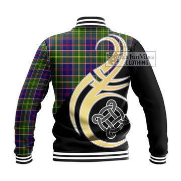 Arnott Tartan Baseball Jacket with Family Crest and Celtic Symbol Style - Tartan Vibes Clothing