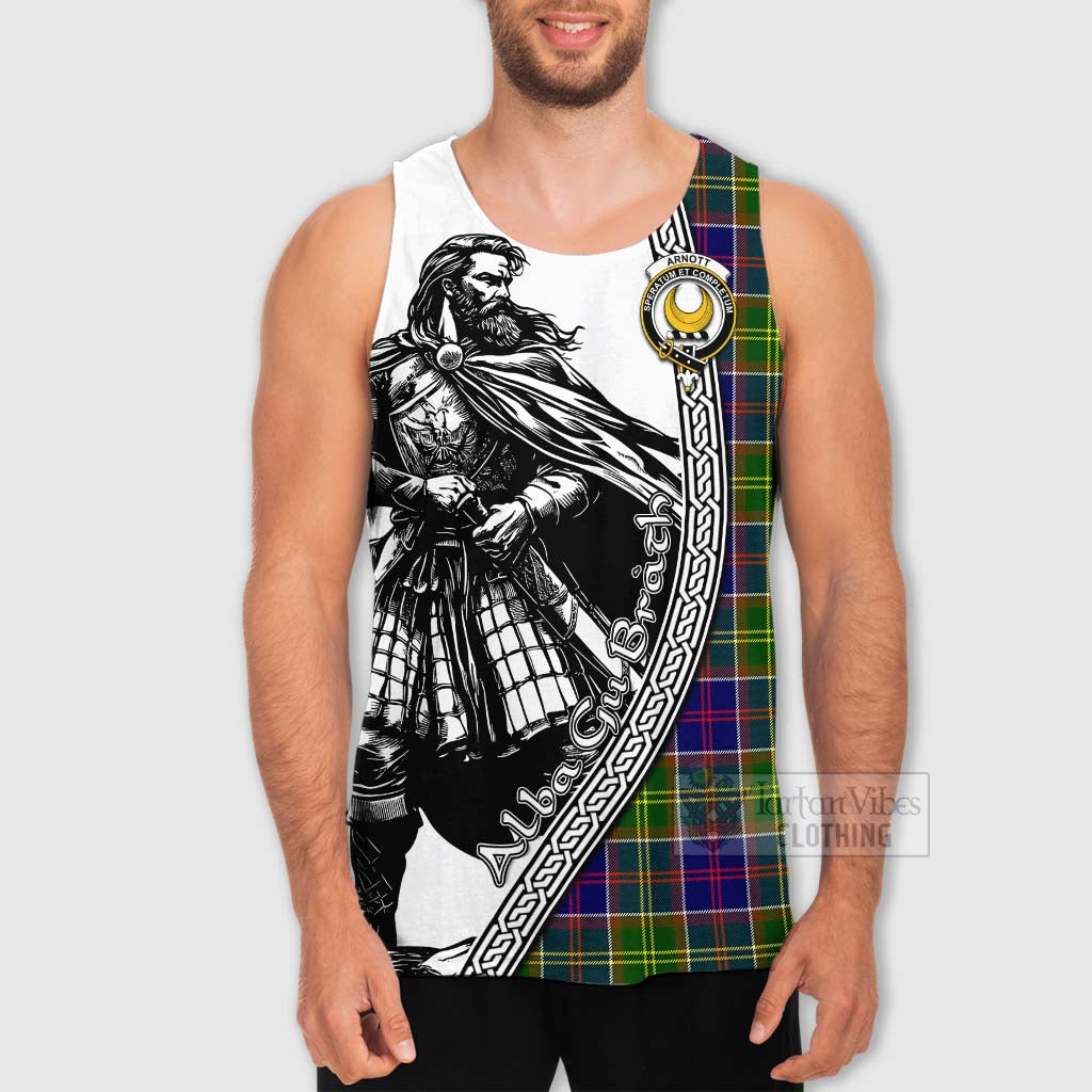 Arnott Tartan Clan Crest Men's Tank Top with Highlander Warrior Celtic Style - Tartan Vibes Clothing