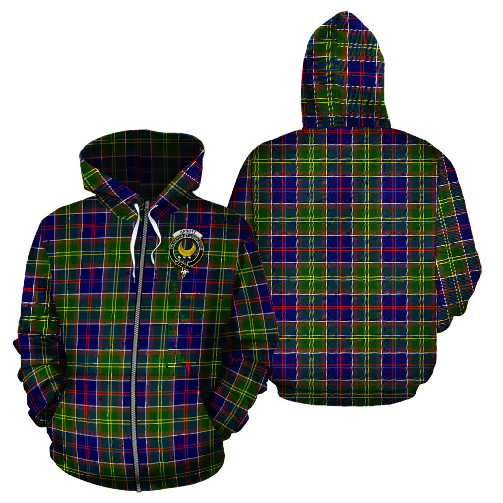 Arnott Tartan Hoodie with Family Crest - Tartanvibesclothing