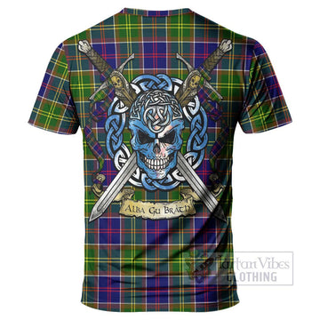 Arnott Tartan T-Shirt with Family Crest Celtic Skull Style - Tartan Vibes Clothing