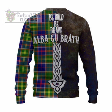Arnott Tartan Family Crest Knitted Sweater Alba Gu Brath Be Brave Lion Ancient Style - Tartan Vibes Clothing
