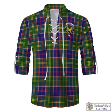 Arnott Tartan Men's Scottish Traditional Jacobite Ghillie Kilt Shirt with Family Crest - Tartan Vibes Clothing