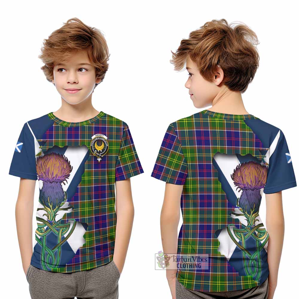 Arnott Tartan Family Crest Kid T-Shirt Scottish Thistle Celtic Inspired - Tartan Vibes Clothing