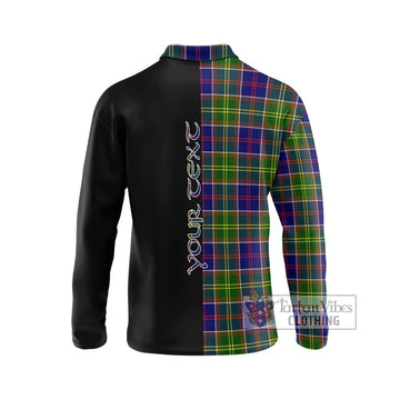 Arnott Tartan Long Sleeve Polo Shirt with Family Crest and Half Of Me Style - Tartan Vibes Clothing