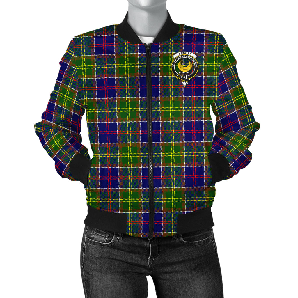 Arnott Tartan Bomber Jacket with Family Crest - Tartanvibesclothing