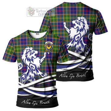 Arnott Tartan Cotton T-shirt with Alba Gu Brath Regal Lion Emblem Women's Shirt - Tartan Vibes Clothing