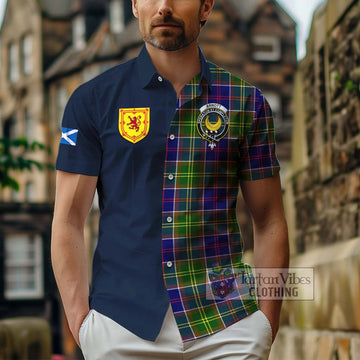Arnott Tartan Hawaiian Shirt Alba with Scottish Lion Royal Arm Half Style - Tartan Vibes Clothing