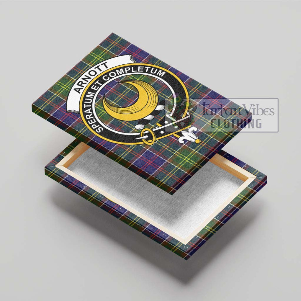 Arnott Tartan Canvas Print Wall Art with Family Crest - Tartan Vibes Clothing