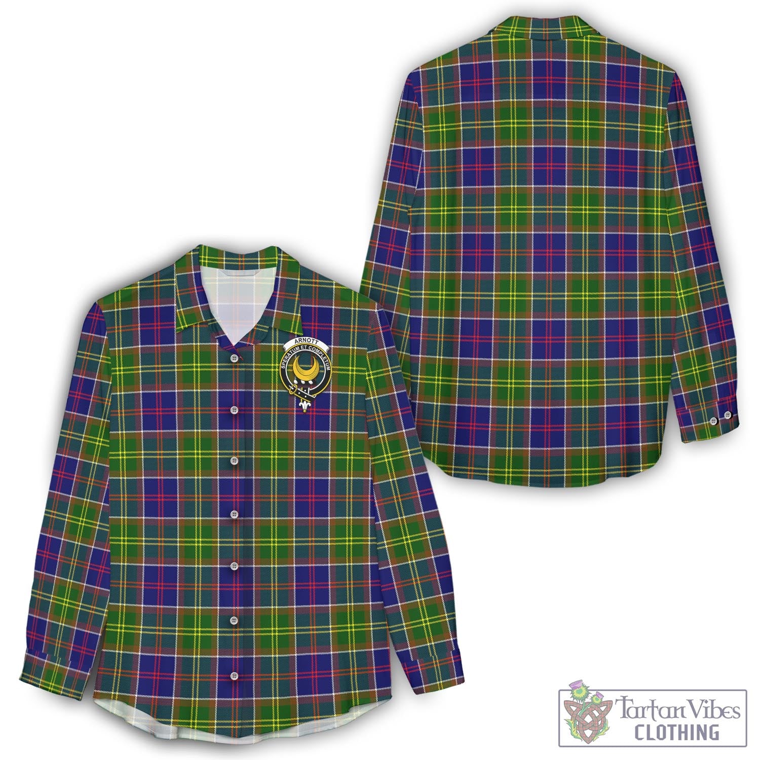 Tartan Vibes Clothing Arnott Tartan Womens Casual Shirt with Family Crest