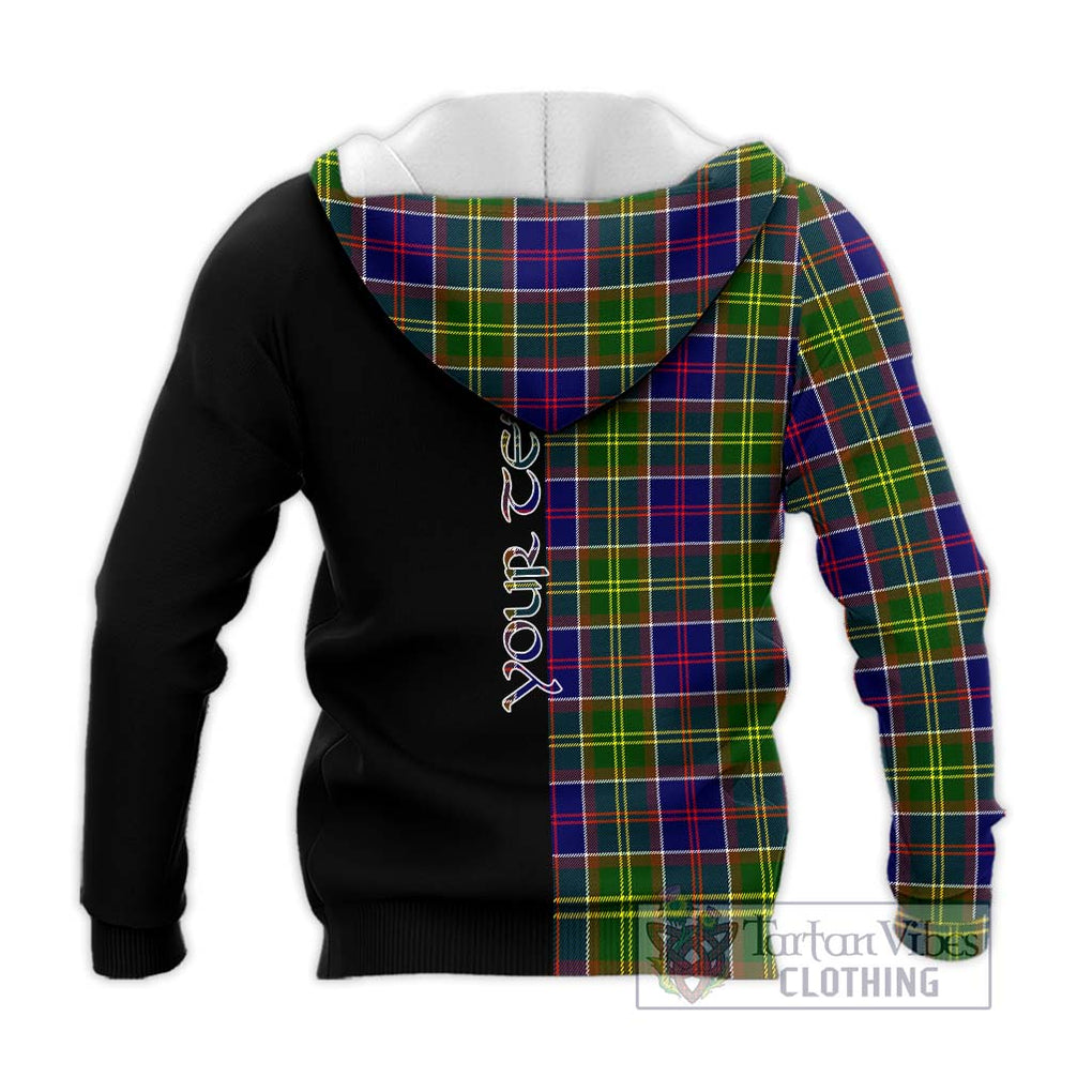 Arnott Tartan Knitted Hoodie with Family Crest and Half Of Me Style - Tartanvibesclothing Shop