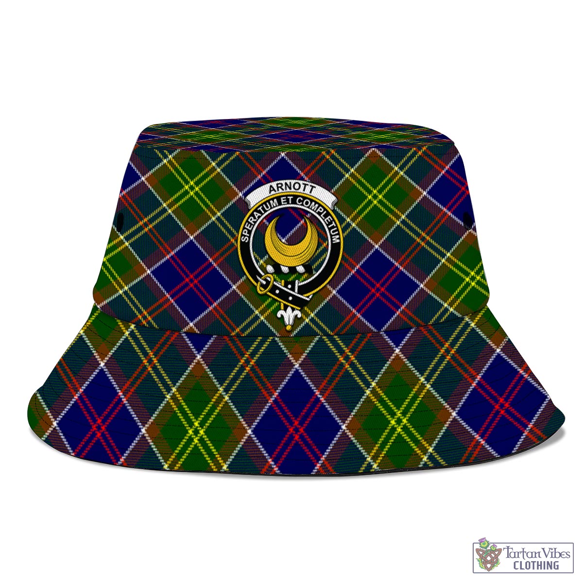 Tartan Vibes Clothing Arnott Tartan Bucket Hat with Family Crest