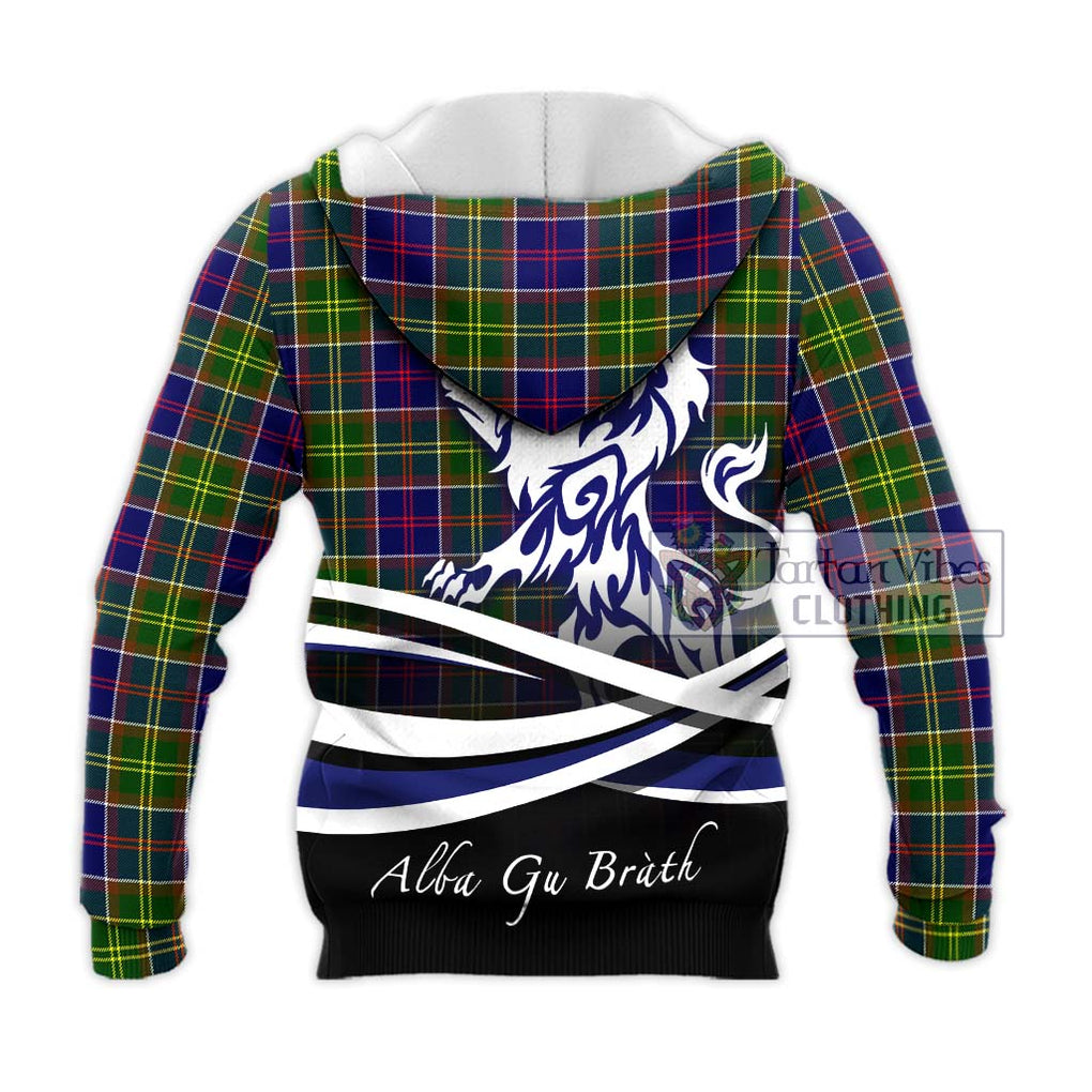 Arnott Tartan Knitted Hoodie with Alba Gu Brath Regal Lion Emblem - Tartanvibesclothing Shop